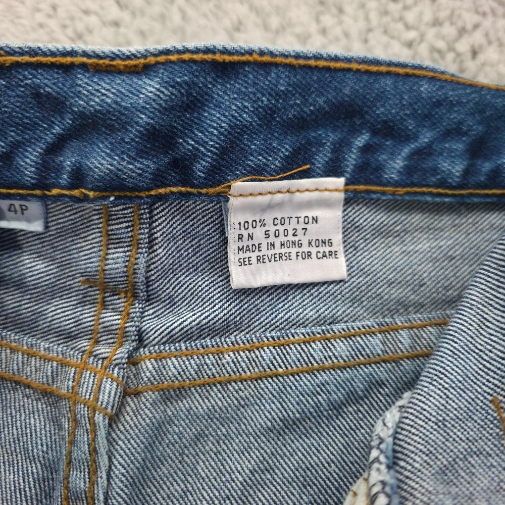 Vintage Bill Blass Petites High Waisted Pleated Tapered Jeans 4P New Moon 066155
